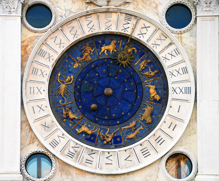 Photo of Renaissance-era astrology clock in San Marco