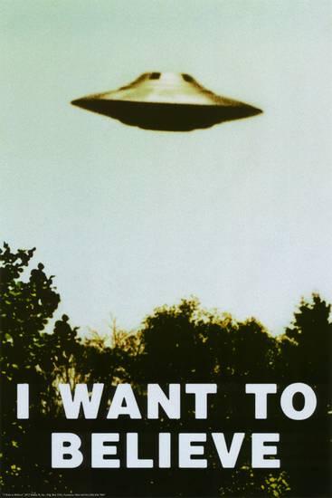 The "I Want to Believe" poster of a UFO originally seen at Mulder's desk