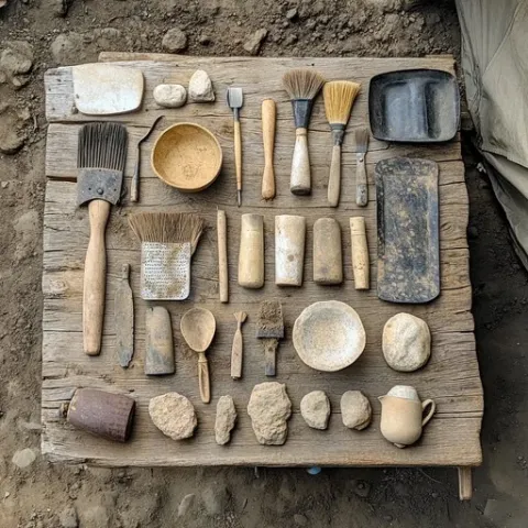 archaeology tools on display