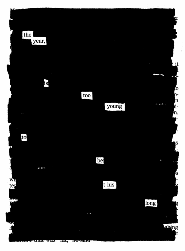 Black-Out Poem by Austin Kleon https://austinkleon.com/page/2/