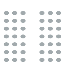 Room setup icon showing two sections of seating with central aisle in between